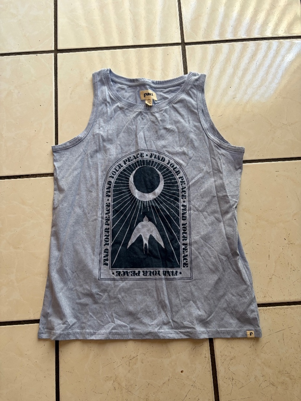 Pact Tank Top Sky Blue Small